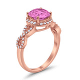 Art Deco Halo Infinity Engagement Wedding Ring Round Cubic Zirconia Solid 925 Sterling Silver Choose Color