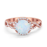Art Deco Halo Infinity Engagement Wedding Ring Round Cubic Zirconia Solid 925 Sterling Silver Choose Color
