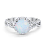 Art Deco Halo Infinity Engagement Wedding Ring Round Cubic Zirconia Solid 925 Sterling Silver Choose Color