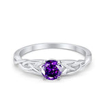 Solitaire Trinity Engagement Ring Simulated Cubic Zirconia 925 Sterling Silver
