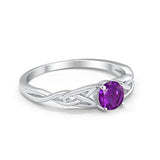 Solitaire Trinity Engagement Ring Simulated Cubic Zirconia 925 Sterling Silver