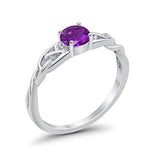 Solitaire Trinity Engagement Ring Simulated Cubic Zirconia 925 Sterling Silver