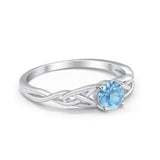 Solitaire Trinity Engagement Ring Simulated Cubic Zirconia 925 Sterling Silver