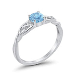 Solitaire Trinity Engagement Ring Simulated Cubic Zirconia 925 Sterling Silver