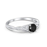 Solitaire Trinity Engagement Ring Simulated Cubic Zirconia 925 Sterling Silver