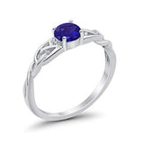 Solitaire Trinity Engagement Ring Simulated Cubic Zirconia 925 Sterling Silver