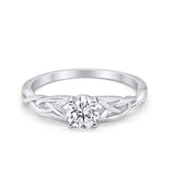 Solitaire Trinity Engagement Ring Simulated Cubic Zirconia 925 Sterling Silver