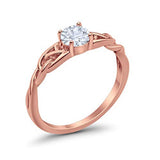 Solitaire Trinity Engagement Ring Simulated Cubic Zirconia 925 Sterling Silver