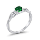 Solitaire Trinity Engagement Ring Simulated Cubic Zirconia 925 Sterling Silver