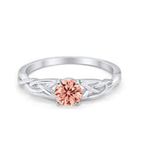Solitaire Trinity Engagement Ring Simulated Cubic Zirconia 925 Sterling Silver