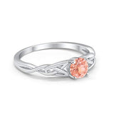 Solitaire Trinity Engagement Ring Simulated Cubic Zirconia 925 Sterling Silver
