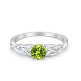 Solitaire Trinity Engagement Ring Simulated Cubic Zirconia 925 Sterling Silver