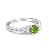 Solitaire Trinity Engagement Ring Simulated Cubic Zirconia 925 Sterling Silver