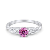 Solitaire Trinity Engagement Ring Simulated Cubic Zirconia 925 Sterling Silver