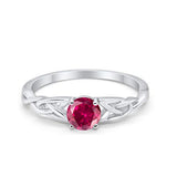 Solitaire Trinity Engagement Ring Simulated Cubic Zirconia 925 Sterling Silver