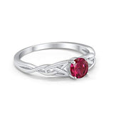 Solitaire Trinity Engagement Ring Simulated Cubic Zirconia 925 Sterling Silver