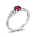 Solitaire Trinity Engagement Ring Simulated Cubic Zirconia 925 Sterling Silver