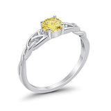 Solitaire Trinity Engagement Ring Simulated Cubic Zirconia 925 Sterling Silver