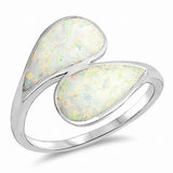 Bypass Wrap style Ring White Opal