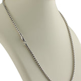 Round Box Chain Rhodium Plated
