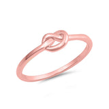 Petite Dainty Heart Promise Ring Love Twisted Tangled Knot 925 Sterling Silver - Blue Apple Jewelry