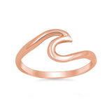 Trendy Fashion Wave Ring Band Swirl Simple Plain 925 Sterling Silver - Blue Apple Jewelry