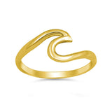 Trendy Fashion Wave Ring Band Swirl Simple Plain 925 Sterling Silver - Blue Apple Jewelry