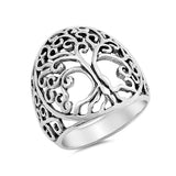 Swirl Filigree Design Tree of Life Band Ring 925 Sterling Silver
