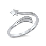 Bypass Wrap Fashion Star Ring Band 925 Sterling Silver - Blue Apple Jewelry