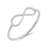 Infinity Plain Band Ring 925 Sterling Silver Simple Plain - Blue Apple Jewelry