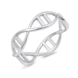 6mm Fashion Band Ring Crisscross 925 Sterling Silver Bar Simple Plain - Blue Apple Jewelry