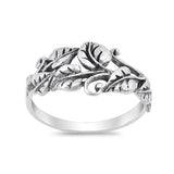 Leaf Band Ring 925 Sterling Silver