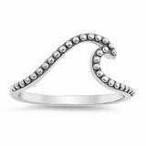 Bali Wave Band Ring 925 Sterling Silver Wave Bali