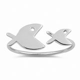 Petite Fish Ring 925 Sterling Silver Choose Color