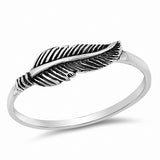 Feather Ring Band 925 Sterling Silver Choose Color
