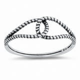Braided Cable Twisted Rope Band Interlocking 925 Sterling Silver Choose Color