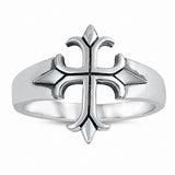 Biker Design Cross Ring Band 925 Sterling Silver Choose Color