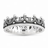 Crown Ring Band 925 Sterling Silver Choose Color