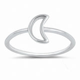 Moon Ring Band 925 Sterling Silver Choose Color