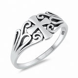 Filigree Cross Ring 925 Sterling Silver Choose Color