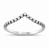 Ball Bead Chevron Midi Thumb Ring Band Solid 925 Sterling Silver Choose Color