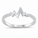 Plain Heartbeat Ring Band Solid 925 Sterling Silver Choose Color