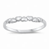 Small Petite Mini Heart Band Ring Solid 925 Sterling Silver Choose Color