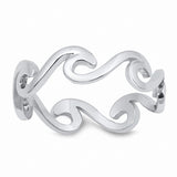 5mm Waves Band Solid 925 Sterling Silver Wave Choose Color