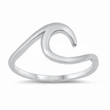 Wave Jewelry Ring Band Solid 925 Sterling Silver Choose Color
