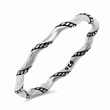 Twisted Rope Oxidized Braid Band 2mm Ring 925 Sterling Silver Choose Color