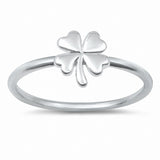 Clover Leaf Band Ring 925 Sterling Silver Choose Color