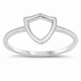 Shield Ring Band Solid 925 Sterling Silver Choose Color