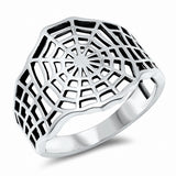 Spider Web Ring Band Oxidized Solid 925 Sterling Silver Choose Color