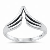Angel Wings Band Ring Solid 925 Sterling Silver Choose Color